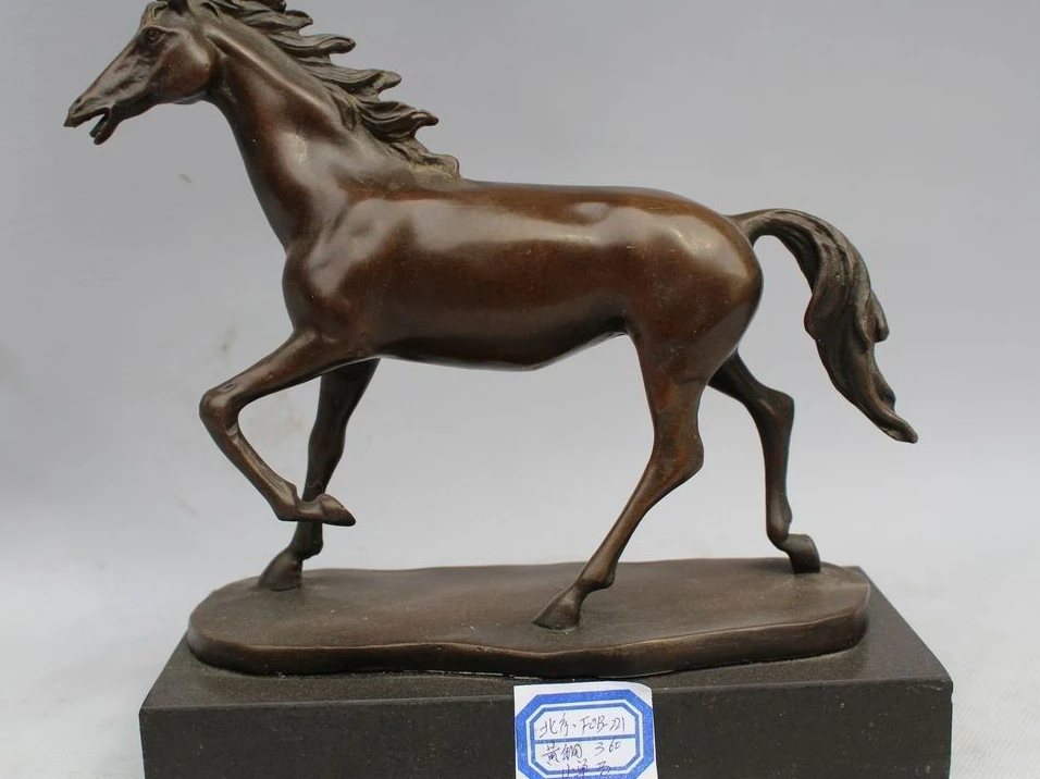 Art Sculpture China Bronze Copper Marble Horse Craft Decoration Statue Figurine