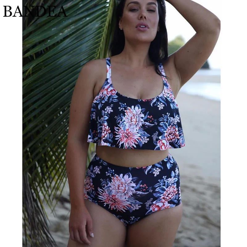 BANDEA plus size bikini swimwear women 2019 flower printed padded bikini set ruffle falbala high waist swimsuit for ladies 4XL
BANDEA plus size bikini swimwear women 2019 flower printed padded bikini set ruffle falbala high waist swimsuit for ladies 4XL