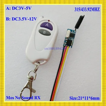 DC3.5V-DC12V Mini MOS Receiver+Transmitter DC3.7V 4.5V 5V 6V 9V Micro Mos Remote Controller 433 Long Range Strong Anti-interfere
DC3.5V-DC12V Mini MOS Receiver+Transmitter DC3.7V 4.5V 5V 6V 9V Micro Mos Remote Controller 433 Long Range Strong Anti-interfere