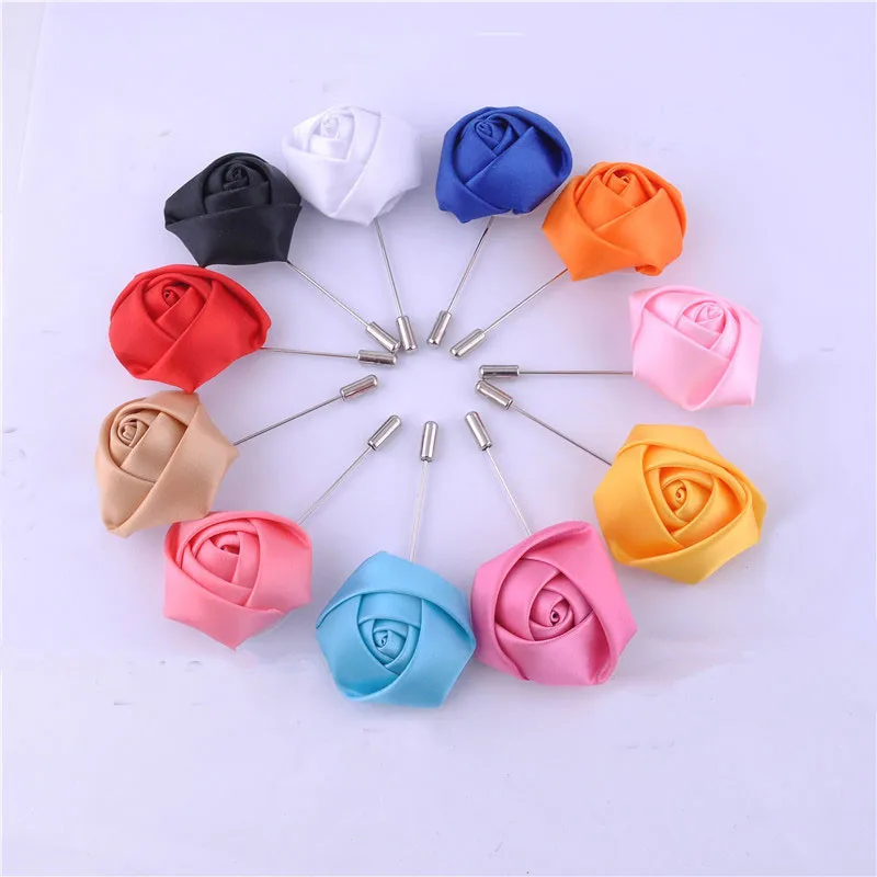 

Wedding Boutonniere Floral Stain Silk Rose Flower 16 Color Available Groom Groomsman Man Pin Brooch Corsage Suit Decoration