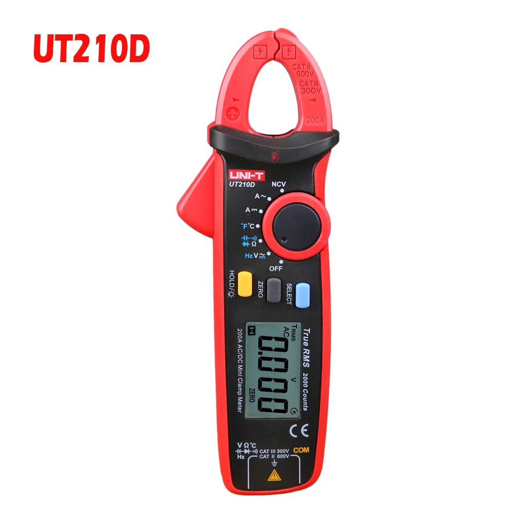 UNI-T UT210D Digital Clamp Meter Multimeter AC/DC Current Voltage Resistance Capacitance Temperature Measurement Auto Range
UNI-T UT210D Digital Clamp Meter Multimeter AC/DC Current Voltage Resistance Capacitance Temperature Measurement Auto Range