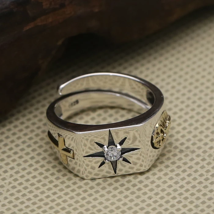 Solid Silver 925 Simple Cross Band Cuff Ring Men 100% Real 925 Sterling Silver Mens Jewelry With Solitary Zirconia Stone Gifts
Solid Silver 925 Simple Cross Band Cuff Ring Men 100% Real 925 Sterling Silver Mens Jewelry With Solitary Zirconia Stone Gifts