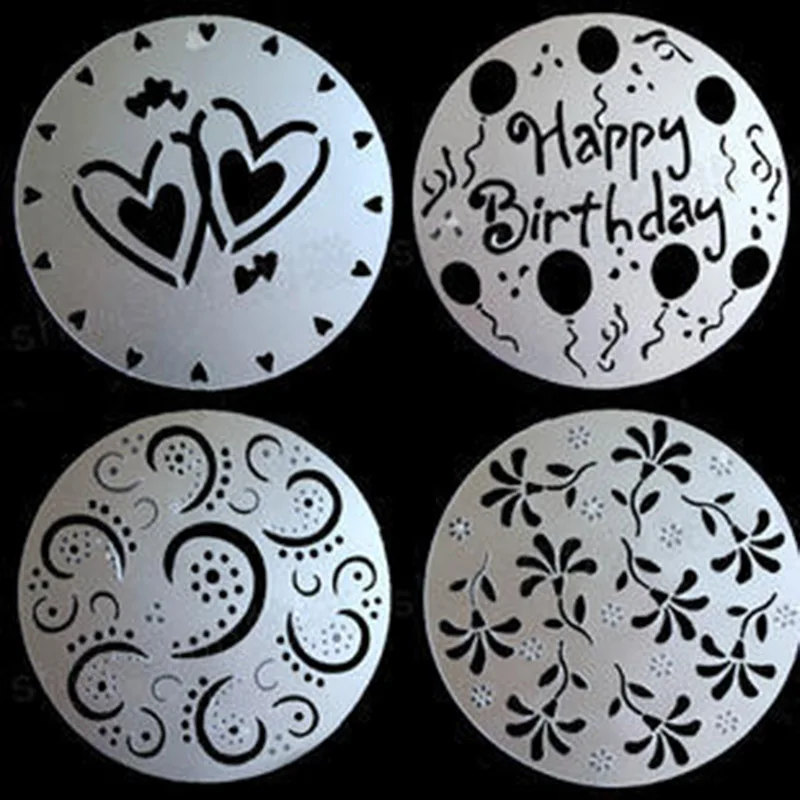 4 Pcs/Set DIY Cake Spray Mold Happy Birthday Flowers Heart Printed Pattern Stencils Cake Decorating Mould Bakery Tools Set
4 Pcs/Set DIY Cake Spray Mold Happy Birthday Flowers Heart Printed Pattern Stencils Cake Decorating Mould Bakery Tools Set
