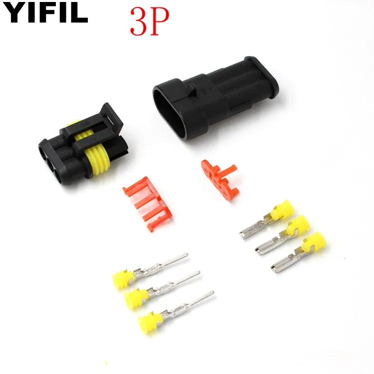 10sets/lot 3 Pin/Way AMP Superseal Sealed HID Waterproof Electrical Wire Auto Connector Plug Socket Housing 282105-1 282087-1
10sets/lot 3 Pin/Way AMP Superseal Sealed HID Waterproof Electrical Wire Auto Connector Plug Socket Housing 282105-1 282087-1