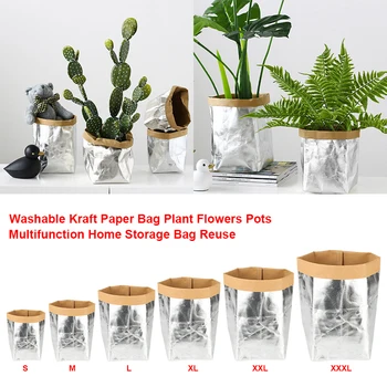 Washable Kraft Paper Bag Plant Flowers Pots Multifunction Home Storage Bag Reuse cosmetics organizer Sliver Colors
Washable Kraft Paper Bag Plant Flowers Pots Multifunction Home Storage Bag Reuse cosmetics organizer Sliver Colors