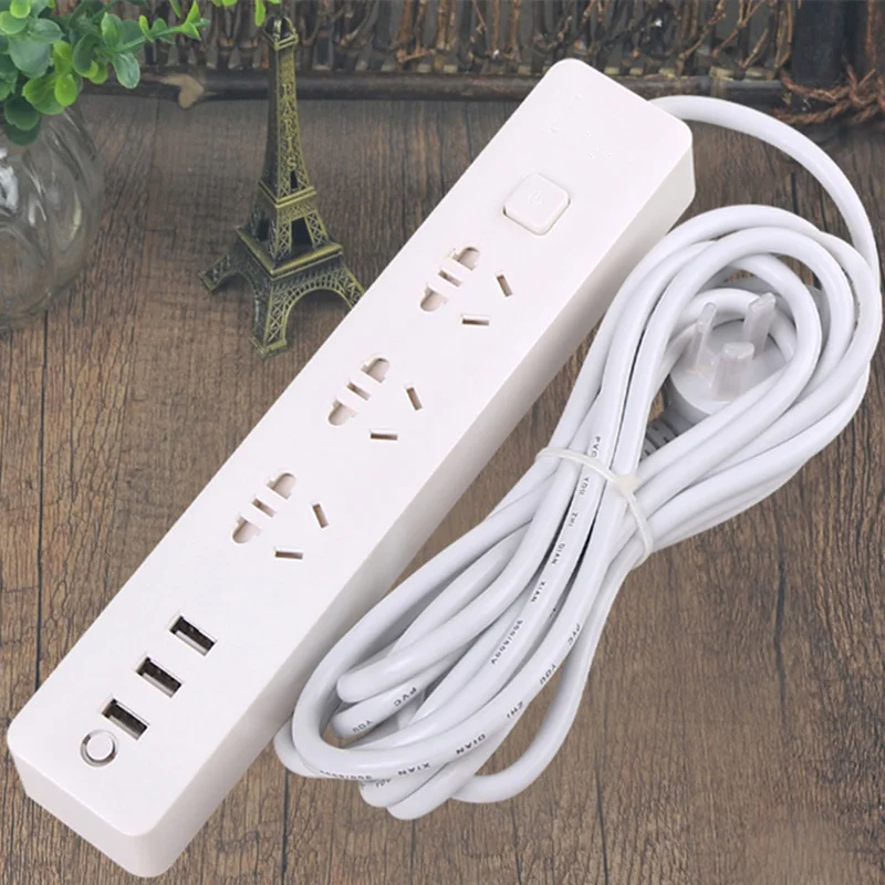 Multifunctional Power Socket Portable Strip Plug Adapter with 3 USB Fast Charging Standard Plug Interface Extension EU US
Multifunctional Power Socket Portable Strip Plug Adapter with 3 USB Fast Charging Standard Plug Interface Extension EU US