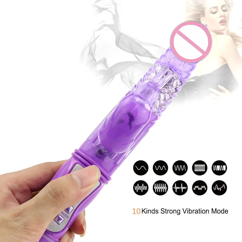 10 Speed Turn Beads 360 Rotating Sex Rabbit Vibrator G Spot Dildo Vibrators For Women Clitoris Stimulator Adult Sex Toy Sex Shop