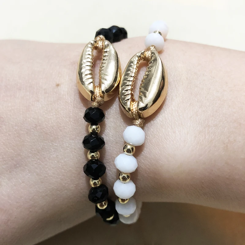 KBJW Original Jewelry Black Rosary Beads Bracelet White Crystal Beads Gold Color Shell Charm Handmade Bracelet for Women Gift
KBJW Original Jewelry Black Rosary Beads Bracelet White Crystal Beads Gold Color Shell Charm Handmade Bracelet for Women Gift