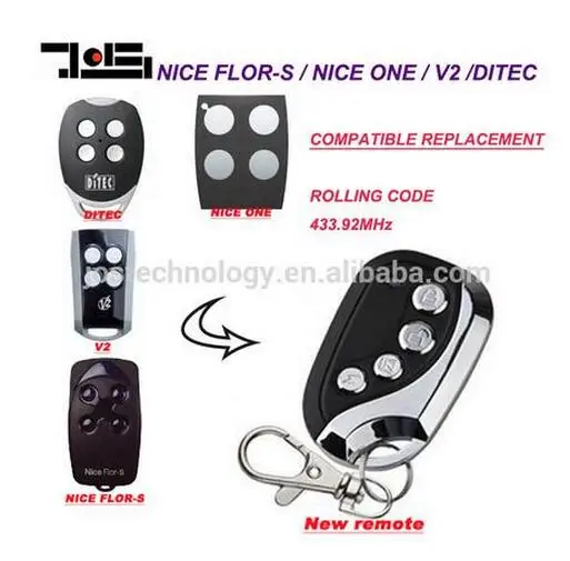 2pcs For V2, Ditec GOL4, Nice Flors, Nice One Remote Control duplicator 433.92MHz top quality
2pcs For V2, Ditec GOL4, Nice Flors, Nice One Remote Control duplicator 433.92MHz top quality