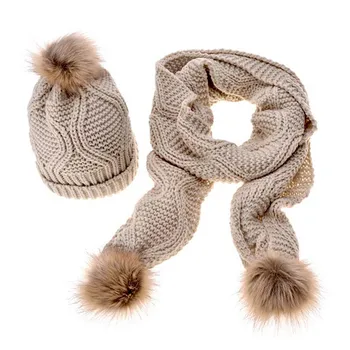 Women Girls Thick Cable Knit Weave Beanie Skull Caps Plush Infinity Hat Scarf Suit Winter Warm Ladies Hat with Fur Pom Pom
Women Girls Thick Cable Knit Weave Beanie Skull Caps Plush Infinity Hat Scarf Suit Winter Warm Ladies Hat with Fur Pom Pom