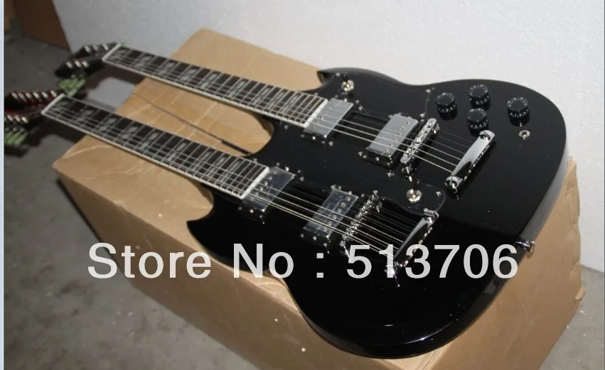 Black Newest Custom Shop Double Neck Electric Guitar 6/12 Strings Wholesale Free Shipping
Black Newest Custom Shop Double Neck Electric Guitar 6/12 Strings Wholesale Free Shipping