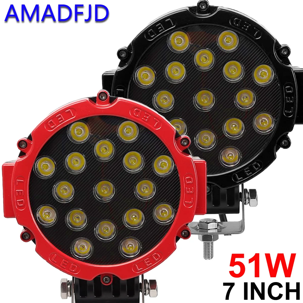 7" 51W LED Work Light 12V Led Beams Led Bar Car Off road 4x4 Flood Spot Light Accessories For Motorcycle SUV 4WD ATV offroad
7" 51W LED Work Light 12V Led Beams Led Bar Car Off road 4x4 Flood Spot Light Accessories For Motorcycle SUV 4WD ATV offroad