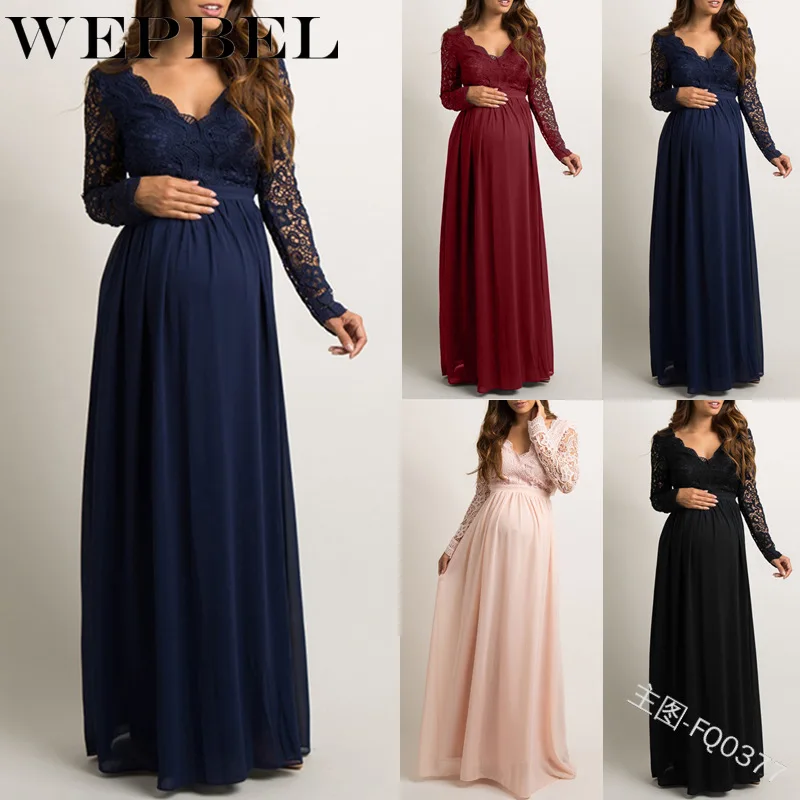 WEPBEL Women Dress V Neck Sexy Lace Full Sleeve Chiffon Pregnant Loose Plus Size Casual Summer Fashion Ladies Dresses
WEPBEL Women Dress V Neck Sexy Lace Full Sleeve Chiffon Pregnant Loose Plus Size Casual Summer Fashion Ladies Dresses