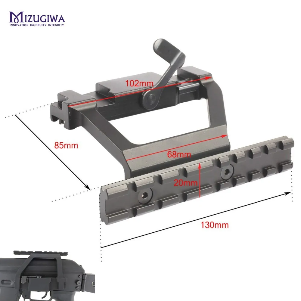 MIZUGIWA Heavy Duty Army Force AK 74U Mount Quick Release QD Adapter 20mm Picatiiny AK Side Rail Lock Scope Sight Mount Base
MIZUGIWA Heavy Duty Army Force AK 74U Mount Quick Release QD Adapter 20mm Picatiiny AK Side Rail Lock Scope Sight Mount Base