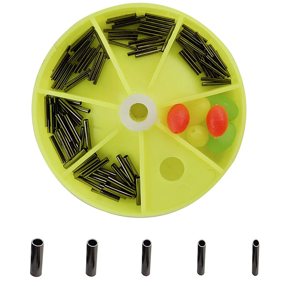 100Pcs/Box Round Copper Fishing Tube Fishing Wire Pipe Crimp Sleeves Connector Size 0.6mm-1.3mm Fishing Tackle Kit With Gift
100Pcs/Box Round Copper Fishing Tube Fishing Wire Pipe Crimp Sleeves Connector Size 0.6mm-1.3mm Fishing Tackle Kit With Gift