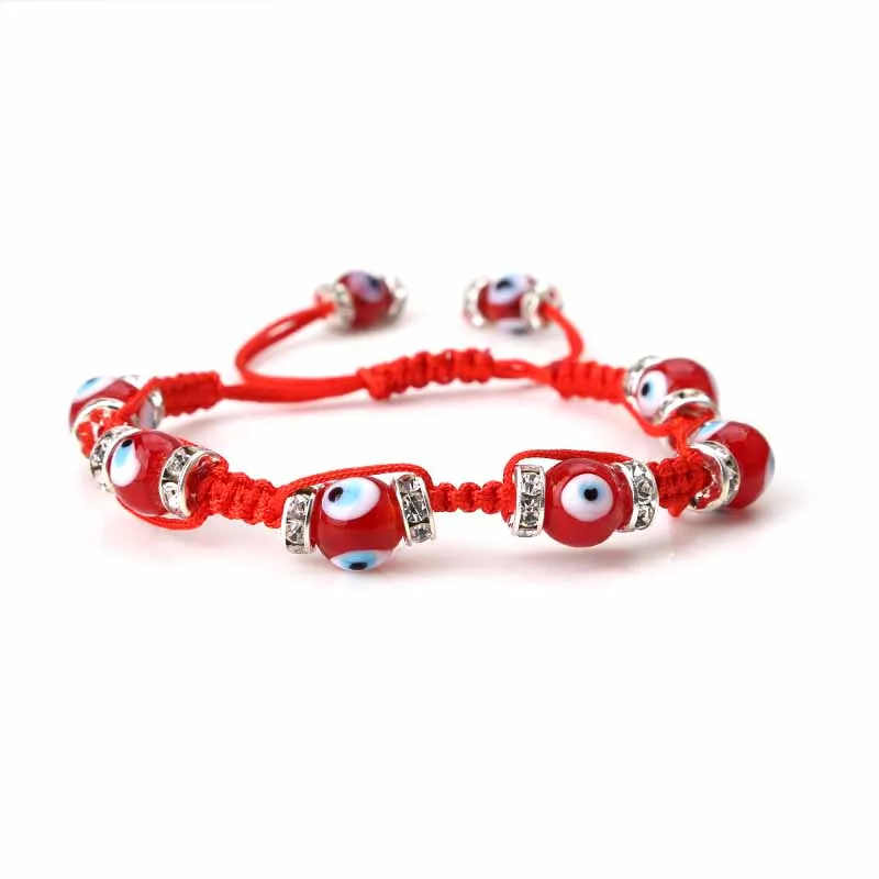 EVIL EYE new fashion red glass evil eye bead red string crystal wheel handmade bracelet for women
EVIL EYE new fashion red glass evil eye bead red string crystal wheel handmade bracelet for women