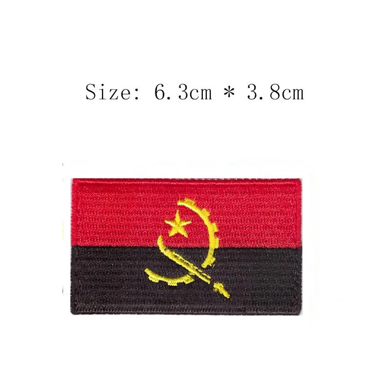 Angola 2.5" wide embroidery flag patch gear stars emblem Wholesale free shipping iron sew left chest for Motorcycle badge
Angola 2.5" wide embroidery flag patch gear stars emblem Wholesale free shipping iron sew left chest for Motorcycle badge