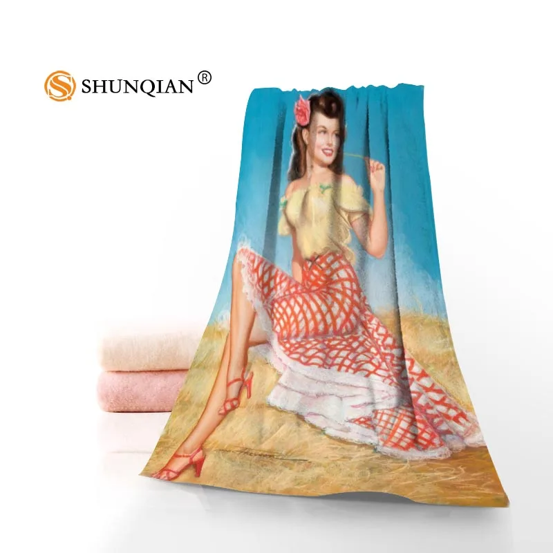 

Custom Gil Elvgren pin-up girls 35x75cm 70x140cm Towels Facecloth Bath Towel Bamboo Fiber Washcloth Quick drying Sports Towel