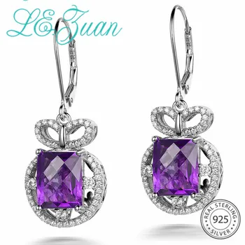L&zuan 925 Sterling Silver Natrual 6.46ct Amethyst Purple Quartz Round Drop Earring Jewelry For Silver Bijou Christmas Gift
L&zuan 925 Sterling Silver Natrual 6.46ct Amethyst Purple Quartz Round Drop Earring Jewelry For Silver Bijou Christmas Gift