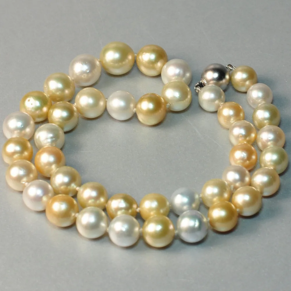 fast 10-11mm south seas white pearl ,gold pearl necklace 17inch
fast 10-11mm south seas white pearl ,gold pearl necklace 17inch