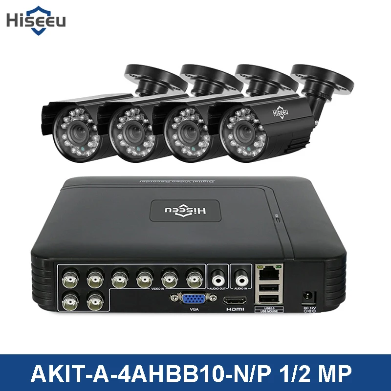 Hiseeu CCTV Camera System 4CH 720P/1080P AHD Security Camera DVR Kit CCTV Waterproof Outdoor Home Video Surveillance System HDD
Hiseeu CCTV Camera System 4CH 720P/1080P AHD Security Camera DVR Kit CCTV Waterproof Outdoor Home Video Surveillance System HDD