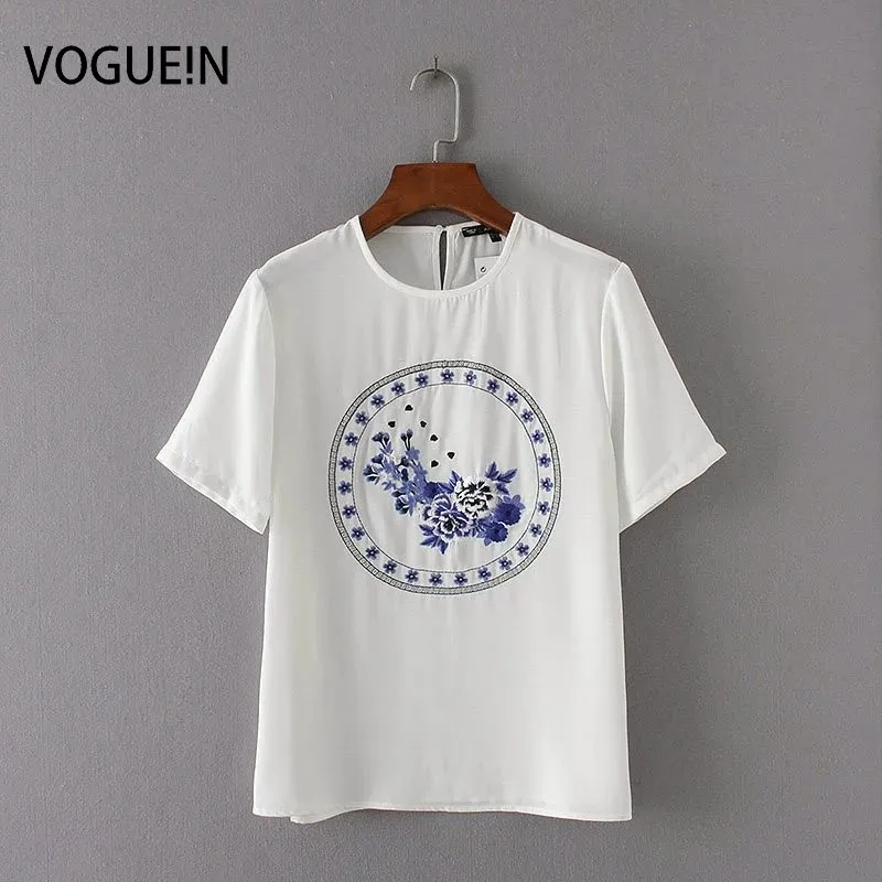 VOGUE!N New Womens Ladies Blue Floral Embroidered Short Sleeve Tops Shirt T-Shirt Wholesale Size SML
VOGUE!N New Womens Ladies Blue Floral Embroidered Short Sleeve Tops Shirt T-Shirt Wholesale Size SML