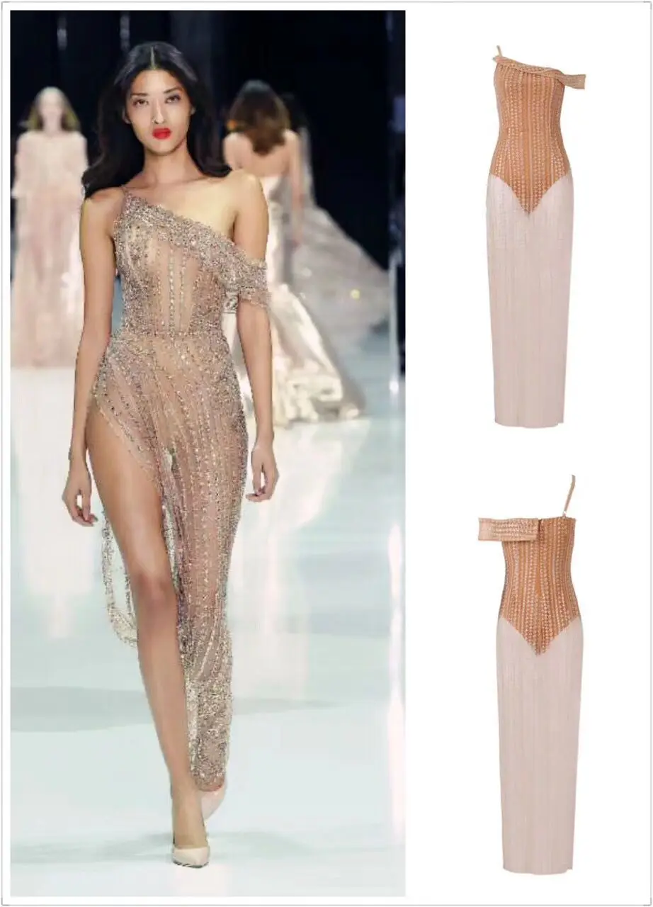 Top Quality Gold Black One Shoulder Open Fork Fashion Dress Cocktail Party Dress
Top Quality Gold Black One Shoulder Open Fork Fashion Dress Cocktail Party Dress
