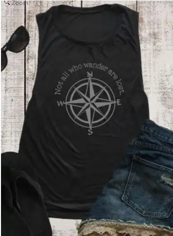 2018 Summer Women Tank Tops Not All Who Wander Are Lost Compass Print Tank Fashion Casual Female Black Tops Ladies Tank Vest
2018 Summer Women Tank Tops Not All Who Wander Are Lost Compass Print Tank Fashion Casual Female Black Tops Ladies Tank Vest