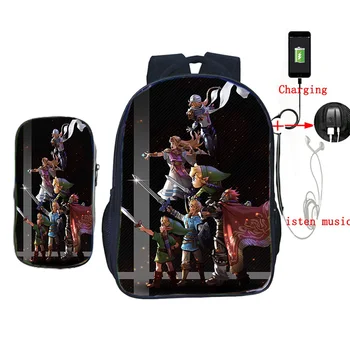 2 PCS/Set USB Charging Backpack The Legend of Zelda Boys Girls School Bags Women Men Laptop Travel Backpack with Pencil Bags
2 PCS/Set USB Charging Backpack The Legend of Zelda Boys Girls School Bags Women Men Laptop Travel Backpack with Pencil Bags