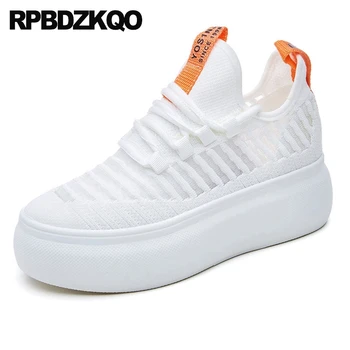 White Women Flats Breathable Thick Sole Mesh Summer Elevator Creepers Platform Shoes Trainers Sneakers Plain Striped Lace Up
White Women Flats Breathable Thick Sole Mesh Summer Elevator Creepers Platform Shoes Trainers Sneakers Plain Striped Lace Up
