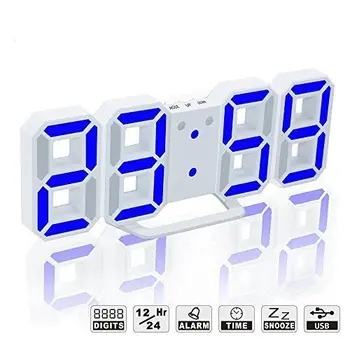 LED Digital Alarm Clock For Desk Shelf Tabletop, Modern Home Decoration 3D Wall Clock Watch 24 /12 Hour Display USB Recharge
LED Digital Alarm Clock For Desk Shelf Tabletop, Modern Home Decoration 3D Wall Clock Watch 24 /12 Hour Display USB Recharge