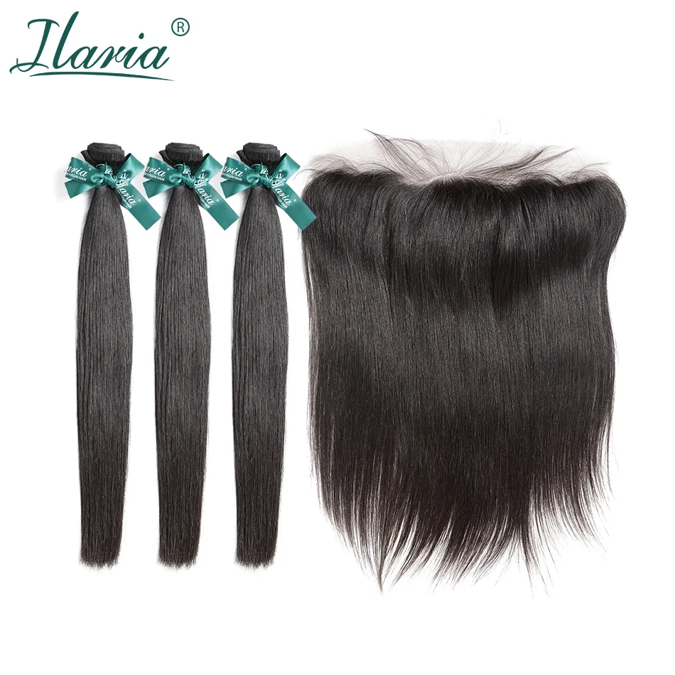 ILARIA Brazilian Straight Human Hair Bundles With Closure 100% Remy Hair Weave Bundles With 13x4 Lace Frontal Closure PrePlucked
ILARIA Brazilian Straight Human Hair Bundles With Closure 100% Remy Hair Weave Bundles With 13x4 Lace Frontal Closure PrePlucked