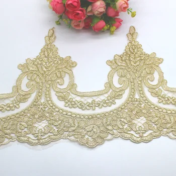 Gold Embroidered Lace Appliqued 5 Yds Champagne Gold Lace Trims Light Tulle Lace Fabric Scalloped Bridal Sashes 23-31CM
Gold Embroidered Lace Appliqued 5 Yds Champagne Gold Lace Trims Light Tulle Lace Fabric Scalloped Bridal Sashes 23-31CM