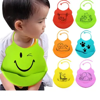 New Children Baby Eat Bib Bib Baby Silicone Rice Bowl Baby Waterproof Leak-Proof Feeding Children Mouth Pocket