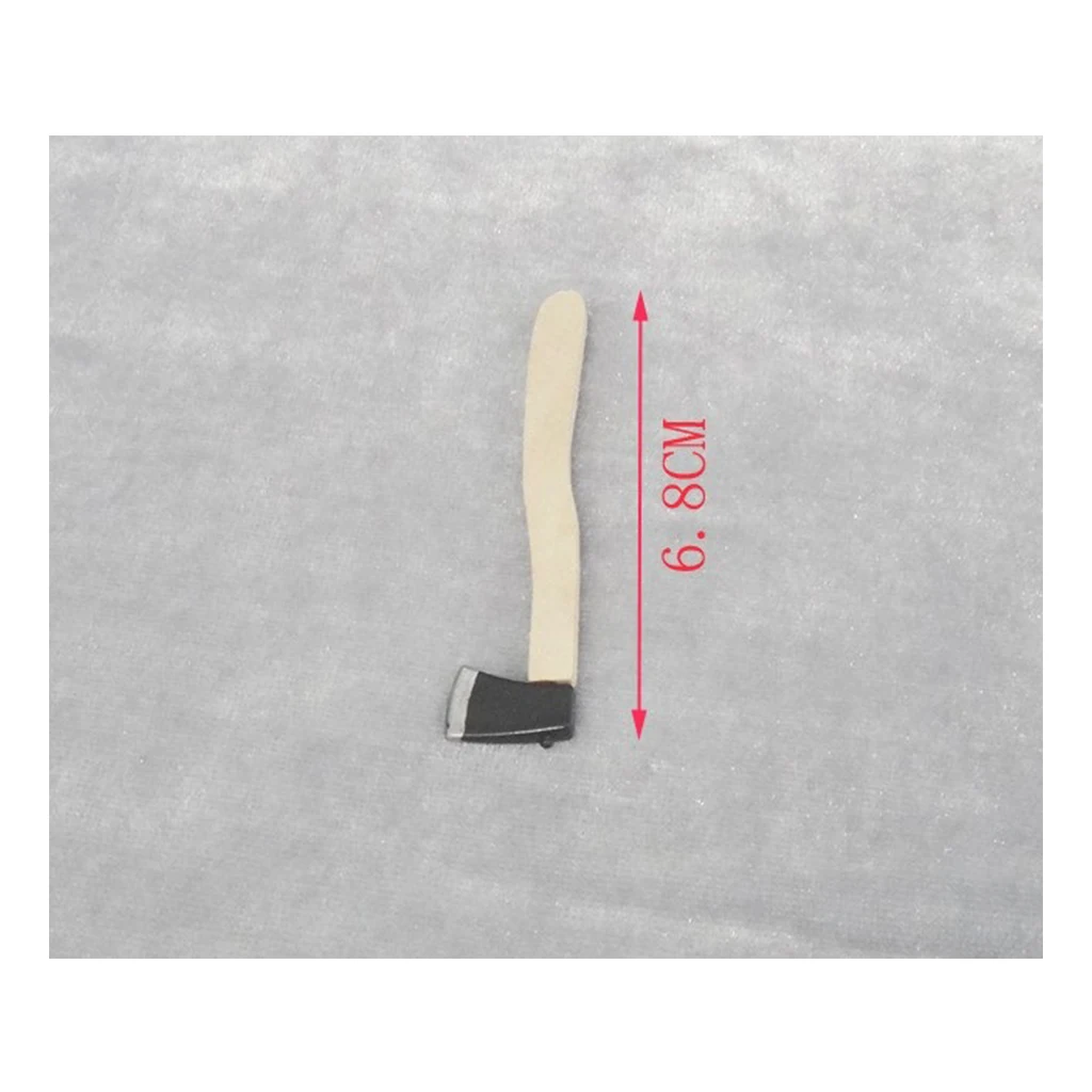 3pcs Wooden Metal Hatchet Axe Set for 1:12 Dollhouse Miniature Fairy Garden Tools