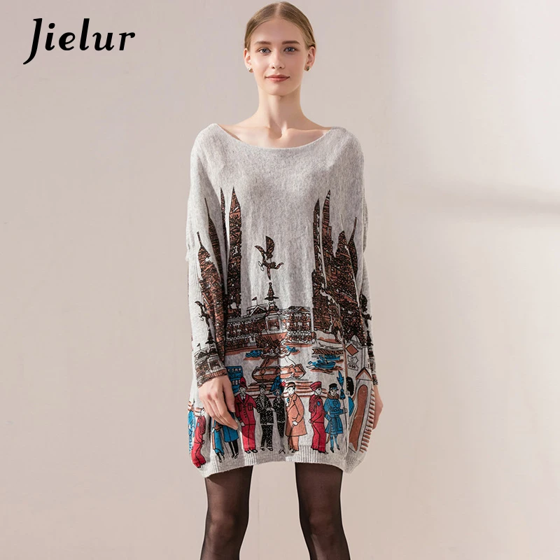 Jielur New Loose Style Plus Size Sweater for Women Long Sleeve Batwing Sleeve Pullover Slash Neck Cartoon Print Women's Sweaters
Jielur New Loose Style Plus Size Sweater for Women Long Sleeve Batwing Sleeve Pullover Slash Neck Cartoon Print Women's Sweaters