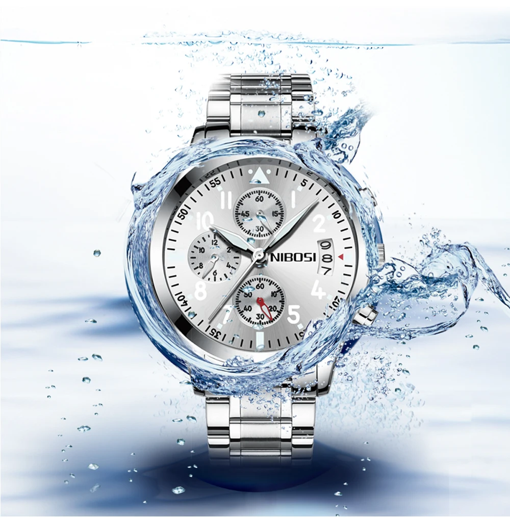 Relogio Masculino NIBOSI Mens Watches Top Brand Luxury Famous Brand Watch Men Waterproof Stainless Steel Sport Watch For Men (34)