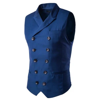 New Hot Men's Clothing Slim Masculino Cotton Double Breasted Sleeveless Jacket Waistcoat Suit Collar Men Suit Vest
New Hot Men's Clothing Slim Masculino Cotton Double Breasted Sleeveless Jacket Waistcoat Suit Collar Men Suit Vest