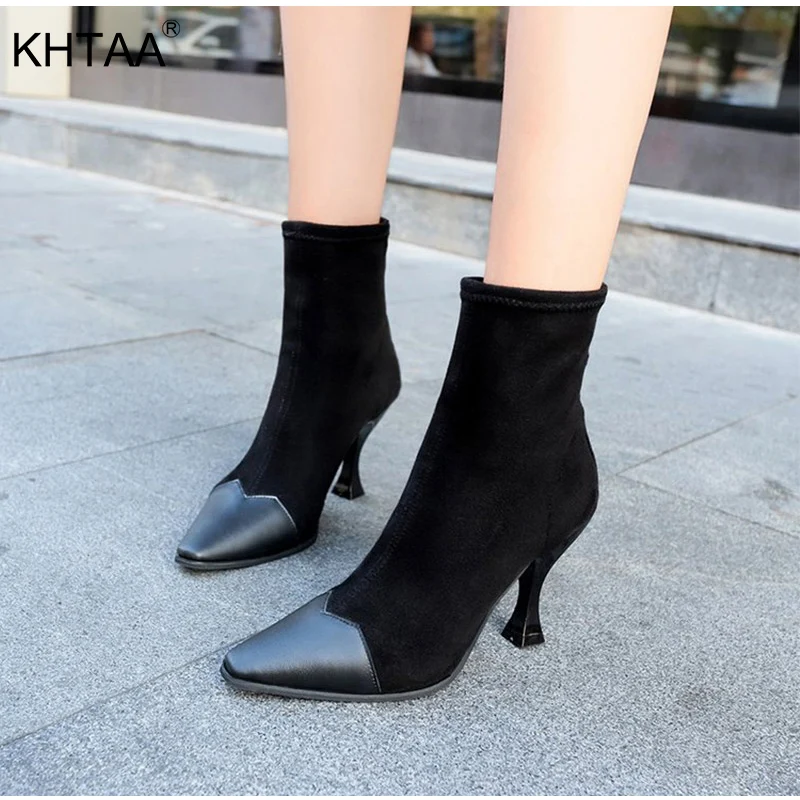 KHTAA New Autumn Winter Women Boots Pointed Toe Female Suede Ankle Boots Sexy Thin High Heels Zipper Fashion Pumps Ladies Shoes
KHTAA New Autumn Winter Women Boots Pointed Toe Female Suede Ankle Boots Sexy Thin High Heels Zipper Fashion Pumps Ladies Shoes
