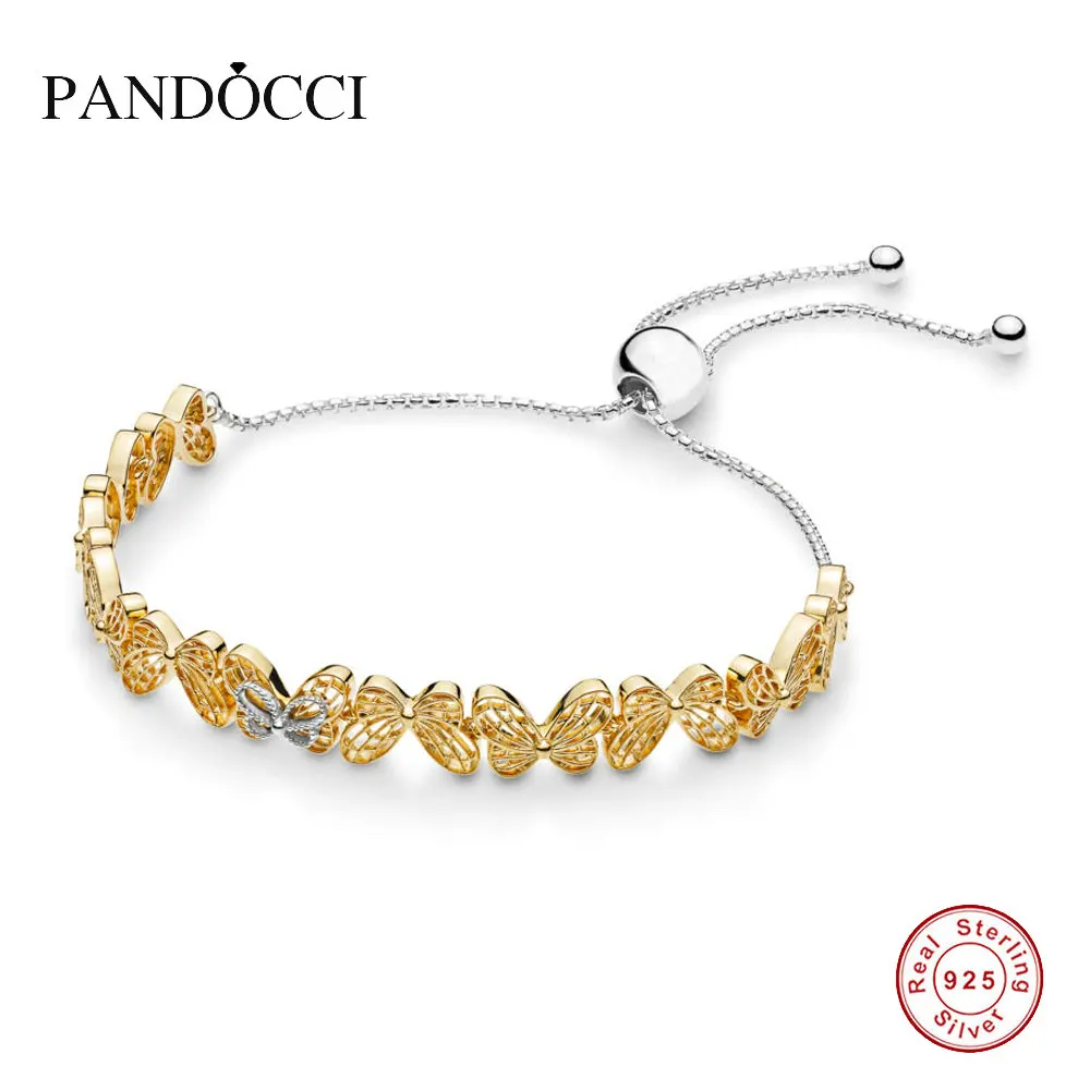 PANDOCCI 925 Sterling Silver Shine Openwork Butterflies Sliding Bracelet Fit Women Bead Charm Bangle DIY Jewelry 2019 Spring
PANDOCCI 925 Sterling Silver Shine Openwork Butterflies Sliding Bracelet Fit Women Bead Charm Bangle DIY Jewelry 2019 Spring