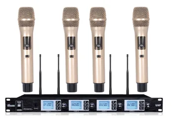Bolymic Four Channels Wireless Microphone System | 4 Golden Wireless Karaoke Mic Professional stage microphone system
Bolymic Four Channels Wireless Microphone System | 4 Golden Wireless Karaoke Mic Professional stage microphone system