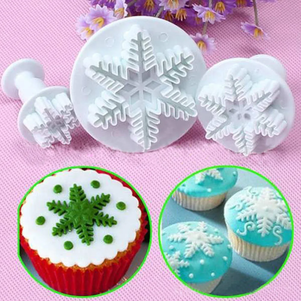 New Qualified Dropship 3Pcs/Set Snowflake Cake Decorating Fondant Plunger Cutters Mold Mould Cookies Tools Se28
New Qualified Dropship 3Pcs/Set Snowflake Cake Decorating Fondant Plunger Cutters Mold Mould Cookies Tools Se28