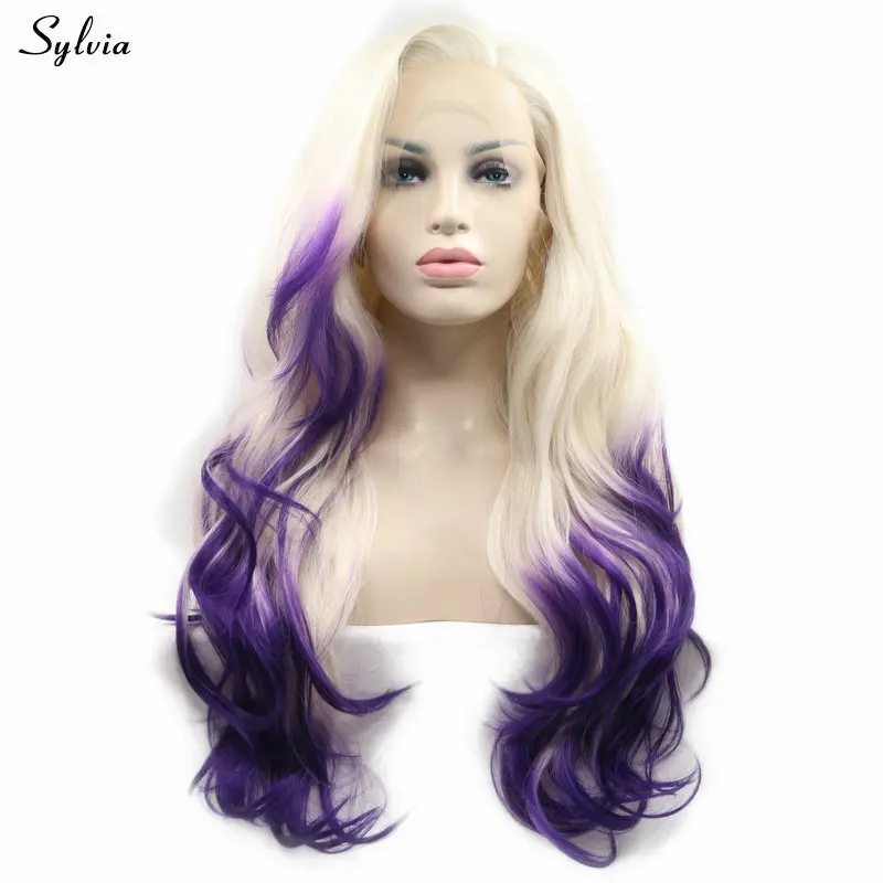 Sylvia Mermaid Wig Blonde Ombre Purple/Dark Purple Body Wave Synthetic Lace Front Wigs Heat Resistant Women Hair Wigs for Party
Sylvia Mermaid Wig Blonde Ombre Purple/Dark Purple Body Wave Synthetic Lace Front Wigs Heat Resistant Women Hair Wigs for Party