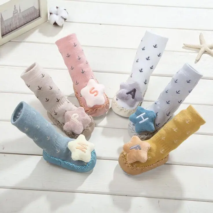 Boy Girl Anti Slip Floor Kids Toddler Autumn Spring Kawaii Letter Star Newborn Cotton baby sock with rubber soles Infant
Boy Girl Anti Slip Floor Kids Toddler Autumn Spring Kawaii Letter Star Newborn Cotton baby sock with rubber soles Infant