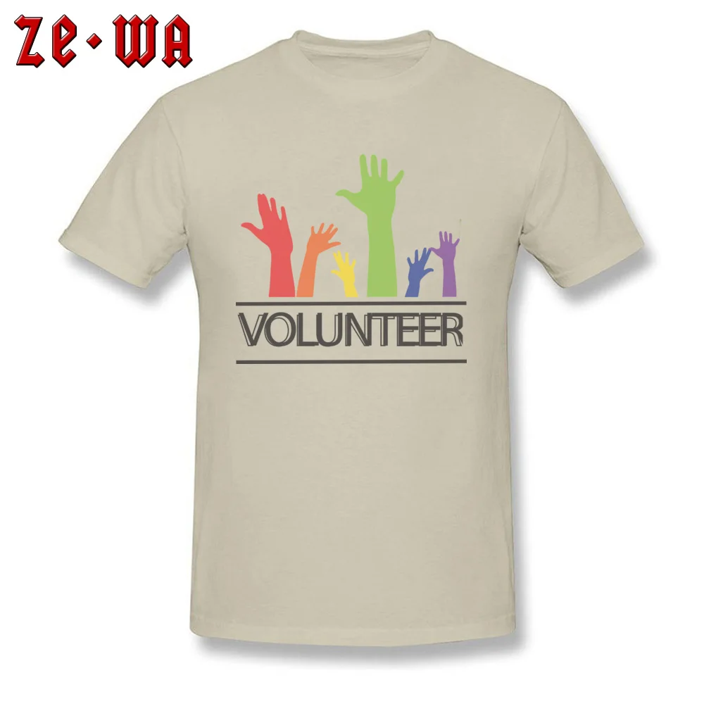 volunteer 1888823_960_720 100% Cotton Fabric T-Shirt for Men Short Sleeve T Shirt Popular ostern Day Crewneck Tops Tees Print volunteer 1888823_960_720 beige