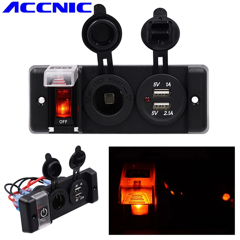 ACCNIC Power Switch Dual USB Charger With Waterproof Anti Dust Cover LED Lights Charger For Iphone6s/6plus/7/7plus Xiaomi note5
ACCNIC Power Switch Dual USB Charger With Waterproof Anti Dust Cover LED Lights Charger For Iphone6s/6plus/7/7plus Xiaomi note5