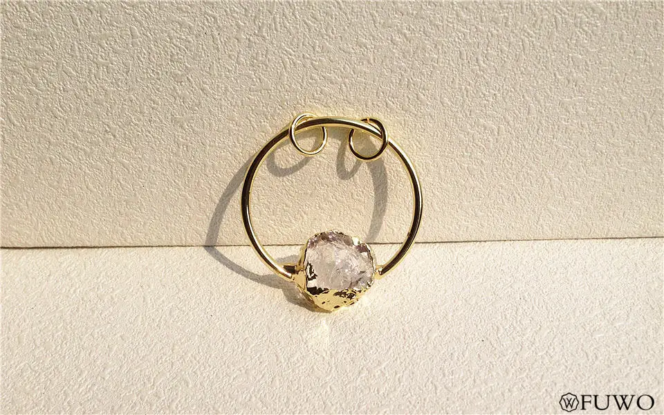 Ring With Rock Crystal Quartz Pendant 9