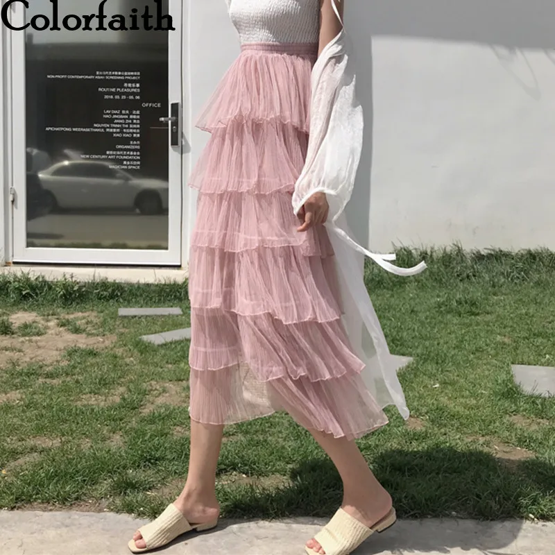 Colorfaith New 2019 Women Long Skirt Vintage Mesh High Waist Pink layered Skirts Pleated Tutu Skirt Ladies Elegant SK9009
Colorfaith New 2019 Women Long Skirt Vintage Mesh High Waist Pink layered Skirts Pleated Tutu Skirt Ladies Elegant SK9009