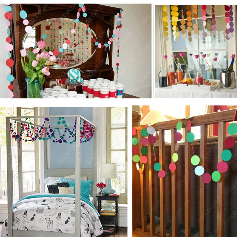 4M Long Paper Garland DIY Colorful Hanging Round Paper Garlands Pop Ornaments Curtain Wall Wedding Party Birthday Decorations
4M Long Paper Garland DIY Colorful Hanging Round Paper Garlands Pop Ornaments Curtain Wall Wedding Party Birthday Decorations