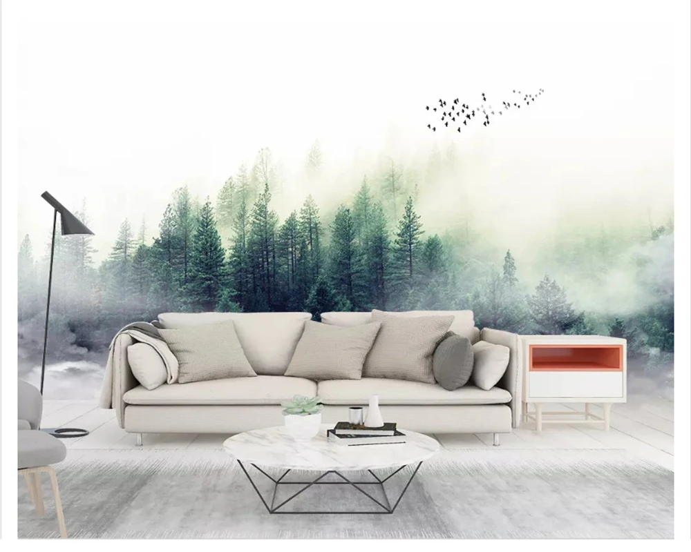 

beibehang papel de parede wallpaper Fashion decorative painting classic Nordic forest elk dream marbled TV background wall paper